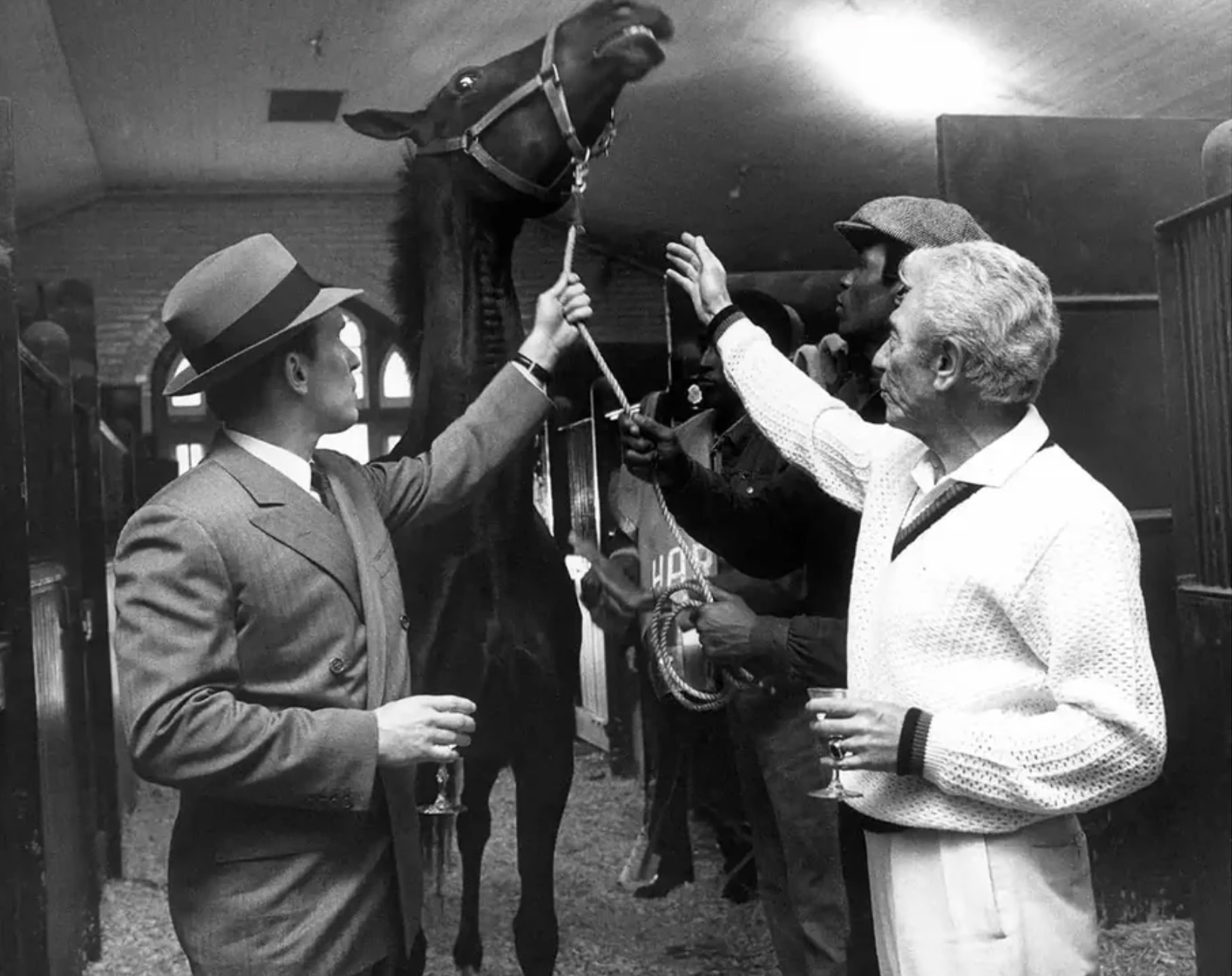 Filming the horse scene with John Marley